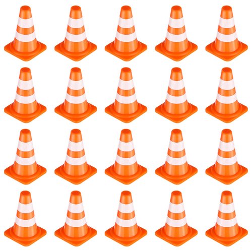 Gadpiparty 50Pcs Miniature Traffic Signs for Kids Mini Traffic Cones Training Road Block Toy Cones for Multipurpose Construction Theme Party Engineering Pretend Play Sports Activity