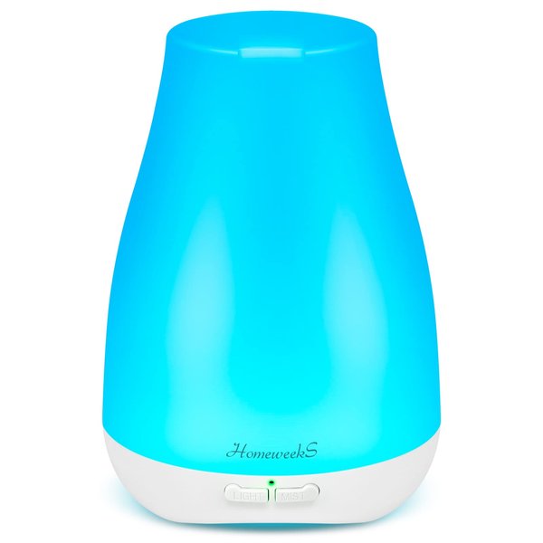 Homeweeks Diffusers, 100ml Colorful Essential Oil Diffuser with Adjustable Mist Mode,Auto Off Aroma Diffuser for Bedroom/Office/Trip (100 ML 1 Pack)