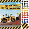 ASTARON Pin The Shovel on The Excavator Party Game with 30 Pcs Shovel Stickers for Car Theme Birthday Party Supplies Truck Pin Game, Construction Birthday Party Favor Sets for Kids Adults