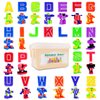26 Pieces Alphabet Robots for Kids Alphabet Learning Toys, Alphabots Transform Letters for Educational ABC Learning Toys for Kids Ages 3-5, Carnival Prizes, Classroom Rewards, Toddler Birthday Gift
