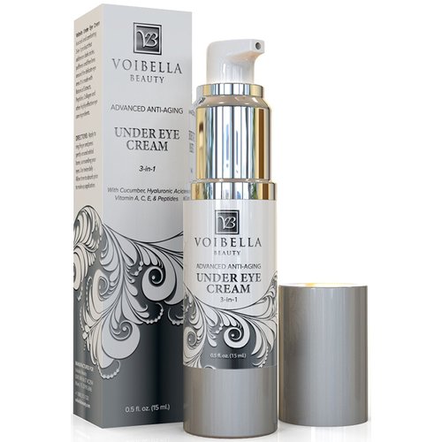 Anti-Aging Under Eye Cream, 3-in-1 Treatment For Dark Circles, Puffy Eyes, Bags & Wrinkles - Firming, Moisturizing & Hydrating - Natural Cucumber, Collagen, Hyaluronic Acid, Retinol, Vitamin E