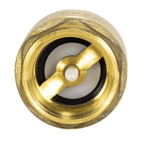 EZ-FLO Brass In-Line Check Valve, 1 Inch IPS, Stainless Steel Spring, 20405LF
