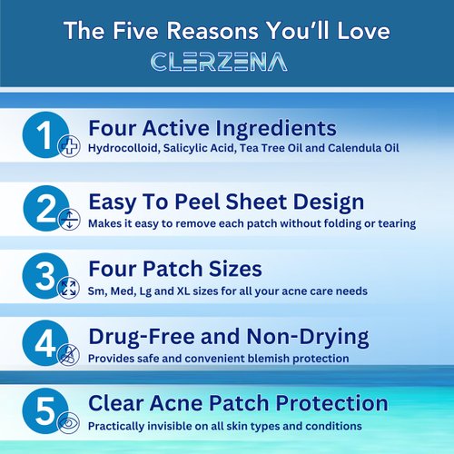 Clear Pimple Patches for Face | Hydrocolloid Pimple Patches Salicylic Acid Tea Tree Oil Calendula Oil | Acne Patch Zit Stickers | Acne Dots for Skin Care