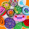 Halobios Rock Painting Kit, 12 Rocks for Painting, Arts and Crafts for Kids Ages 6-12, Rock Painting Kit for Adults, Art Supplies for Birthday Children's Day Gifts