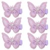 Penta Angel Mini Butterfly Hair Clips 6Pcs Lace Embroidery Pearl Butterfly Hair Bow Pin Barrette Wedding Hair Accessories for Women Girls Halloween Party Decor (6, Purple)