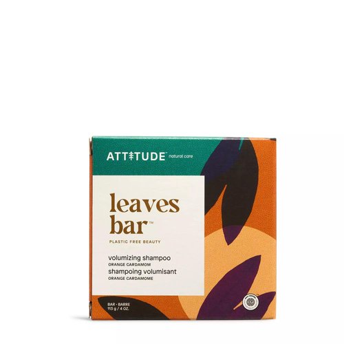 ATTITUDE Hair Shampoo Bar, Plant and Mineral-Based Ingredients, EWG Verified and Plastic-free Beauty Care, Vegan and Cruelty-free, Volumizing, Orange Cardamom, 4 Oz