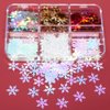 Snowflakes Nail Glitter Sequins 3D Holographic Christmas Nail Flakes Laser Gold Red Snowflakes Nail Sticker Decals for Women DIY Acrylic Nails Decorations Craft 6 Grids