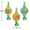Creative Converting Sloth Party Party Blowers, 8 ct, Multicolor, 2.55" x 5.25"