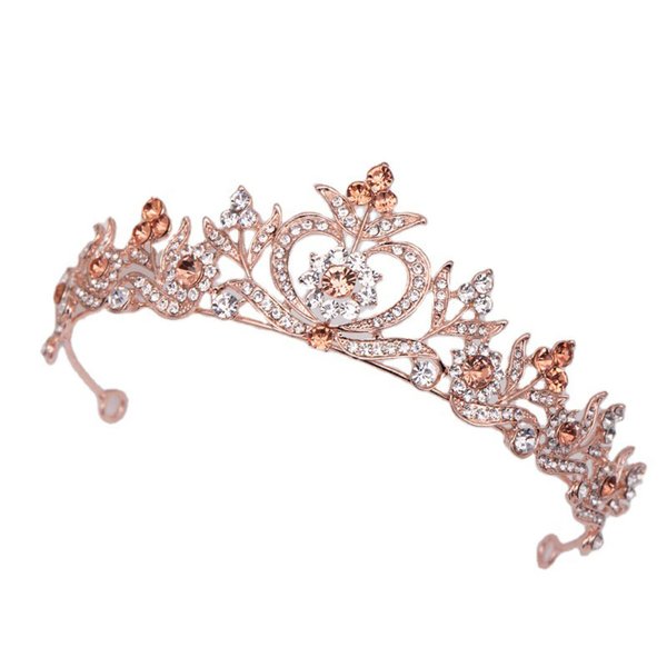 EOUQ Rhinestone Tiara for Women - Elegant Gold & Light Colorado Topaz Crown, Perfect for Weddings, Birthdays, and Special Occasions(Gold & Lt Colorado topaz)