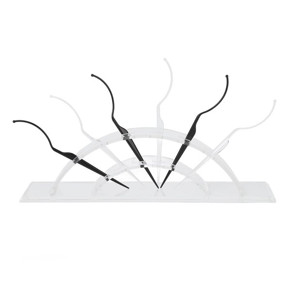 Dioche 6pcs False Eyelashes Display Stick with Display Stand, Holder Applicator Tool, 3D Eyelash Extensions Try On Sticks, for Planting Grafted Eyelash