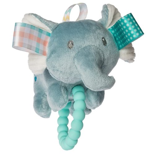 Taggies Soft Baby Rattle with Teether Ring and Sensory Tags, 6-Inches, Dream Big Elephant