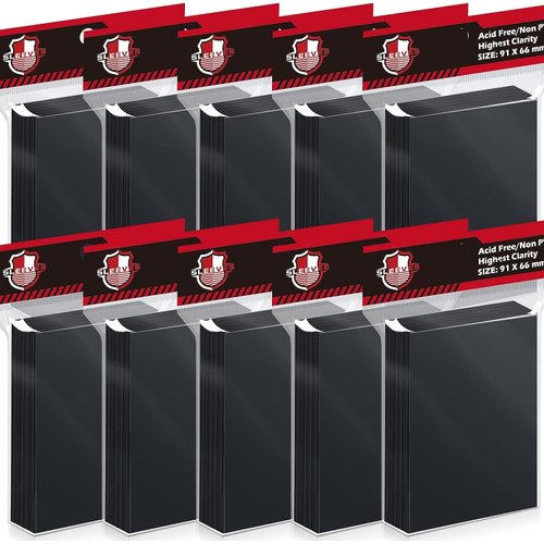 1000 Pcs Black Card Sleeves Toploaders for Trading Card, Matte Card Sleeves Deck Card Protectors Compatible with Baseball Cards, Sports Cards, MTG, Yugioh Card