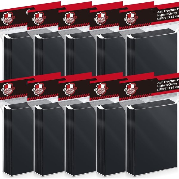 1000 Pcs Black Card Sleeves Toploaders for Trading Card, Matte Card Sleeves Deck Card Protectors Compatible with Baseball Cards, Sports Cards, MTG, Yugioh Card