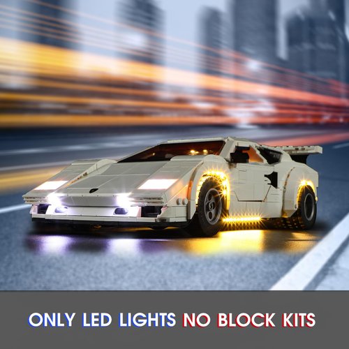 Vaodest Led Light for Lego 10337 Lamborghini Countach 5000 Quattrovalvole Building Blocks Model,Design and Configuration Compatible with Model 10337(Led Light Only, Not Building Block Kit)