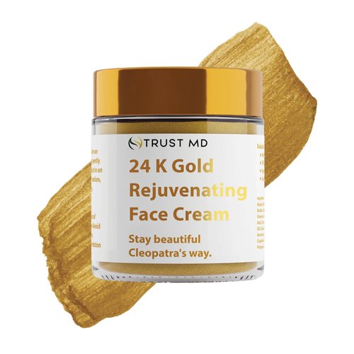TRUST MD 24K GOLD REJUVENATING FACE CREAM - Anti-Aging Face Cream with Hyaluronic Acid, Firming and Hydrating, Smooth Skin, Wrinkle Reduction, Face Moisturizer, 1.7 oz Jar