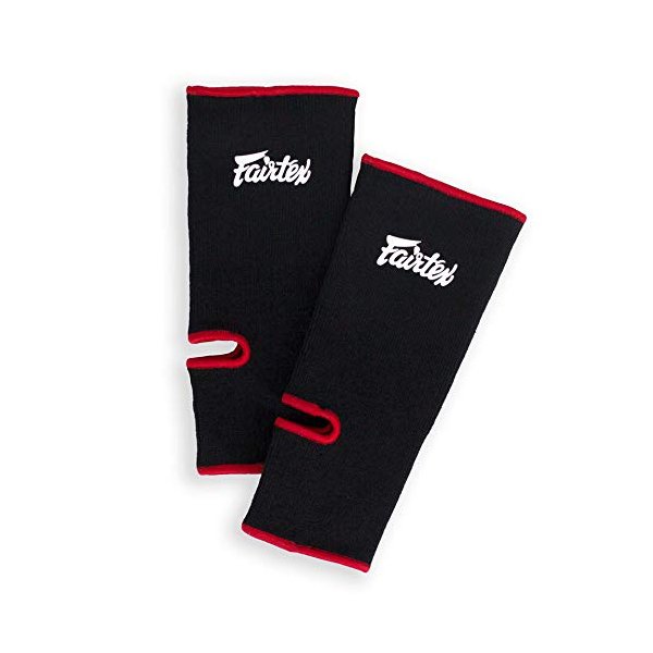 Fairtex AS1 Ankle Guard - Premium Ankle support for Muay Thai, MMA & Kickboxing - Maximum Support & Comfort. Ideal Foot Support for Intense Training(Black/Red/One Size)
