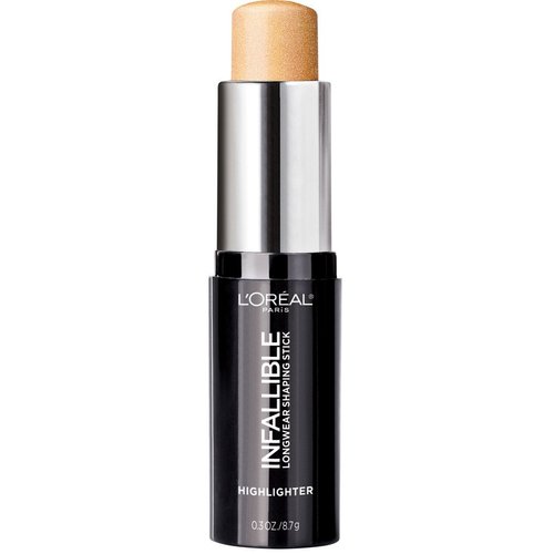 L’Oréal Paris Makeup Infallible Longwear Highlighter Shaping Stick, Up to 24hr Wear, Buildable Cream Highlighter Stick, 41 Gold is Cold, 0.3 oz.