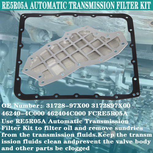 YzusGomumu RE5R05A Automatic Transmission Filter Kit Compatible with 2002-2015 Nissan Armada Frontier Titan Xterra Pathfinder NV1500 Infiniti 350Z EX35 M35 Q45 G37 FX45 FX35 Replaces 31728-97X00