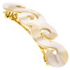 Camila Paris CP3169 French Hair Barrette Clip for Girls, Handmade, White, Gold Metal Clasp Strong Hold Grip Hair Clips for Women, No Slip and Durable Styling Girls Hair Accessories, Made in France