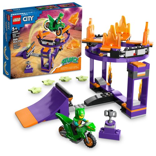 LEGO 60359 City Stuntz Stunt Ramp with Basketball Challenge Cool Building Kit with Dangerous Stunt, Construction Toy with Toy Motorbike and Minifigure, Gift Idea for Boys and Girls, from 5 Years