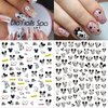 Cute Cartoon Nail Art Stickers 3D Self Adhesive Acrylic Nail Art Supplies Luxury Designer Nail Stickers Black White Panda Kawaii Design Cute Nail Decals for Women Girls DIY Manicure Tips 4 Sheets