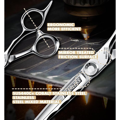 GGPH Professional Hair Cutting Scissors - SUS 440C & Cobalt Stainless Steel Barber Shears Fine Adjustment Tension Premium Shears for Hair Cutting (Hair Cutting Scissors S5, 6.0 Inches)