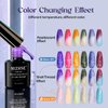 MIZHSE Color Changing Nail Polish Pearl Mood Changing Nails Polish Glitter Drawing Shell Thread Soak off LED Glitter Thermal Nail Gel Polish for Nail Salon Home DIY Manicure Set 6 Colors