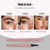 Magic Eyebrow Pencil, 4 Tip Microblading Eyebrow Pen, 2024 New Eyebrow Tattoo Pencil 3D Eyebrow Pencil, Waterproof Natural Fine Stroke Magic Eyebrow Pencil for Women and Girl (Light Brown)