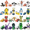 SCKTYZS Mini Transform Robot for Kids 3-6 Years, 7 Collectible Rescue Vehicle Construction-Bot Playset Boys Hero Figure Modified Bots 4.5-inch Converting Action Figures