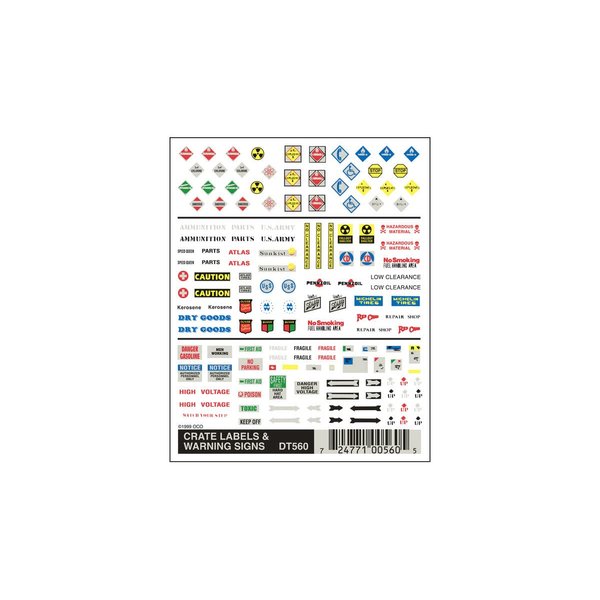 Woodland Scenics Crate Labels & Warning Signs Dry Transfer Decals