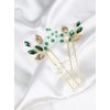 Brihasory Emerald Green Rhinestone Hair Pins Wedding Hair Accessories for Women Handmade Bridesmaid Gifts Bridal Hair Clips Prom Hair Accessory for Girls Headpieces