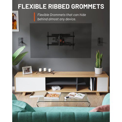 ECHOGEAR Wall Cable Hiders for Cable Management - 2.25" Mini Cord Hider Conceals 3 Low Voltage Cables Behind Wall - Perfect for Speakers, Mounted TVs, Desks & More - Black 4-Pack