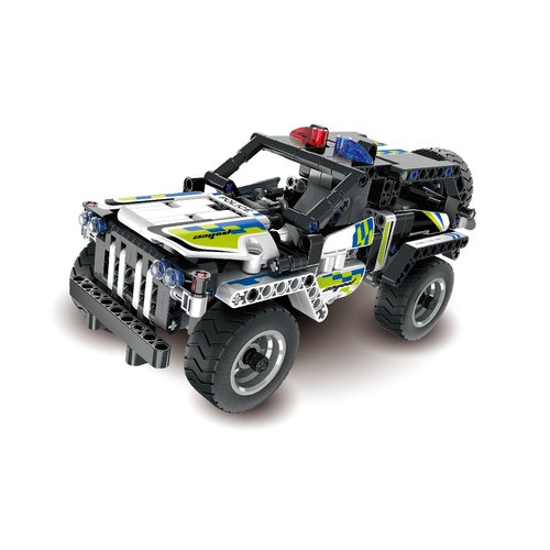 Dakott STEM Car Toy Building Toy Gift for Age 6+, Pull-Back Police Car Building Block Take Apart Toy, 199 Pcs DIY Building Kit, Learning Engineering Construction Toys