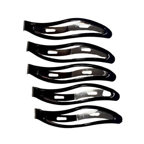 Kàllos 12 Pack - Wavy snap hair clips, 2.5 Inch Barrettes for All Hair Types, Non Slip Metal Hair Clips In Elegant Design, And Perfect Hair Styling Accessories For Girls And Women (Black)