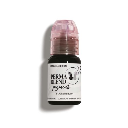 Perma Blend - Blackish Brown Tattoo Ink - Microblading Ink for Permanent Eyeliner & Eyebrow Tattoo - Professional Tattoo Ink - Dark Black/Brown Ink Makeup - Vegan (0.5 oz)