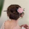 Flower Hair Sticks Rose Hair Chopsticks Hairpin Hair Buns Hair Pins Hair Accessories for Women and Girls 1 Pc 065-#01