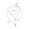 TseanYi Boho Teardrop Turquoise Neckalce Layered Turquoise Pendant Neckalce Silver Bar Pendant Necklace Vintage Layering Turquoise Water drop Necklace Jewelry for Women