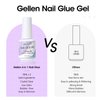 Gellen Nail Glue Gel, 2PCS 15ML 3 in 1 Gel Nail Glue for Acrylic Nail & Base Gel & Nail Strengthener Kit, Nail Glue for Press On Nails False Nails, Super Strong Gel Glue for Nail Extension