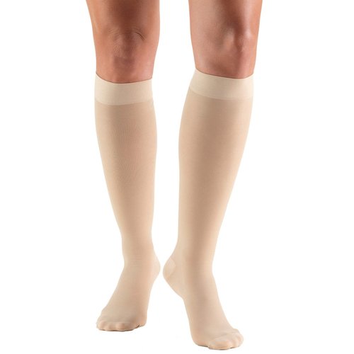 Truform Sheer Compression Stockings, 20-30 mmHg, Women's Knee High Length, 30 Denier, Beige, Medium