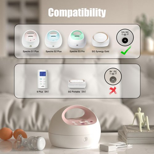 for Spectra Pump Charger, Power Cord for S1, S2, Plus, S3 Pro, SG Synergy Gold, SPS100, SPS200, M1, 10FT Charging Cable - Led Light