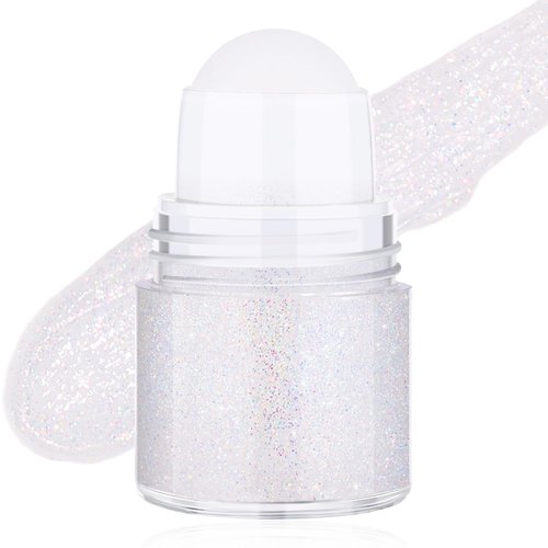 White Body Glitter, Rave Accessories Glitter for Body Face Hair Eyes Lip, Face Glitter Stick for Singer Concerts Music Festival, Chunky Glitter Makeup Sparkling Mermaid Sequins for Women