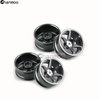 Chanmoo 1/10 RC On Road Wheels Rims 12mm Hex Alloy Aluminum Drift Hubs for 1:10 Rally Racing Car Tires Tamiya TT01 TT02 XV01 TA06 A959 PTG2 HPI KYOSHO HSP PTG2 Touring Street Tyres 4PCS (Titanium)