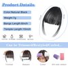 HH FASHION Clip in Bangs - 100% Human Hair Bangs Clip in Hair Extensions Black Wispy Bangs, Clip on Air Curtain Bangs Fringe With Temples Hairpieces Curved Bangs For Women Daily Wear