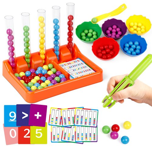 Broytain Counting and Color Sorting Toys for Toddlers,Math Manipulatives Match Games Educational Learning Fine Motor Skills,STEM Preschool Kindergarten Learning Activities