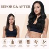 GOO GOO Sew in Hair Extensions Real Human Hair, Weft Hair Extensions Human Hair, 1B Natural black 20 Inch-105g, Weft Bundles Straight Silky Remy Hair