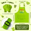 Kid Apron and Chef Hat Set - R HORSE 2Pcs Adjustable Children Light Green Kitchen Apron, Dress up Role Play Chef Toy Cooking Baking Painting and Training Kits Kid Funny Cooking Birthday Gift for Kids