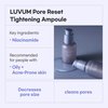 Luvum Pore Reset Ampoule 1.01 fl. oz - Pore Tightening & Sebum Control - Gentle Niacinamide & PHA Formula Serum - Pore Minimizer for Face - Black Head Remover for Face - Prevents Acne & Blackhead