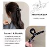 Valentine's Day Hair Clips Heart Claw Clips for Thick or Thin Hairs French Black Golden Heart-Shape Hair Jaw Clips Exquisite Design Clamp Clips for Women Valentines Wedding Party Hair Accessories