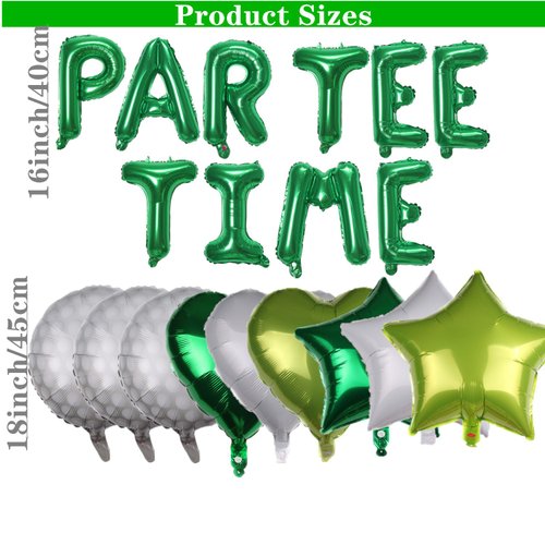 Let's Partee Time Golf Party Decorations Golf Balloons Banner Men Boys Party Balloons Decoration Sport Themed Party Supplies Green Balloons for Birthday Baby Shower Retirement Party