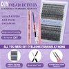 DIY Lash Extension Kit 280 Pcs Lash Clusters Kit Individual Lashes Natural 9-16mm D Curl with Bond Seal Tweezers Pearl Stickers False Eyelash for Beginner Eyelash Extensions at Home (40D+50D)